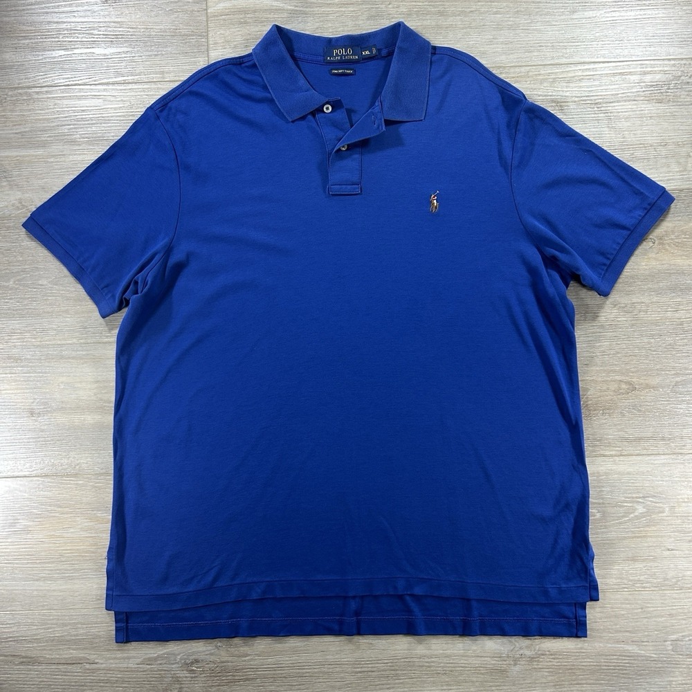 Polo Ralph Lauren Polo Shirt Mens XXL Blue Pima Soft Touch Cotton‎ Classic Pony